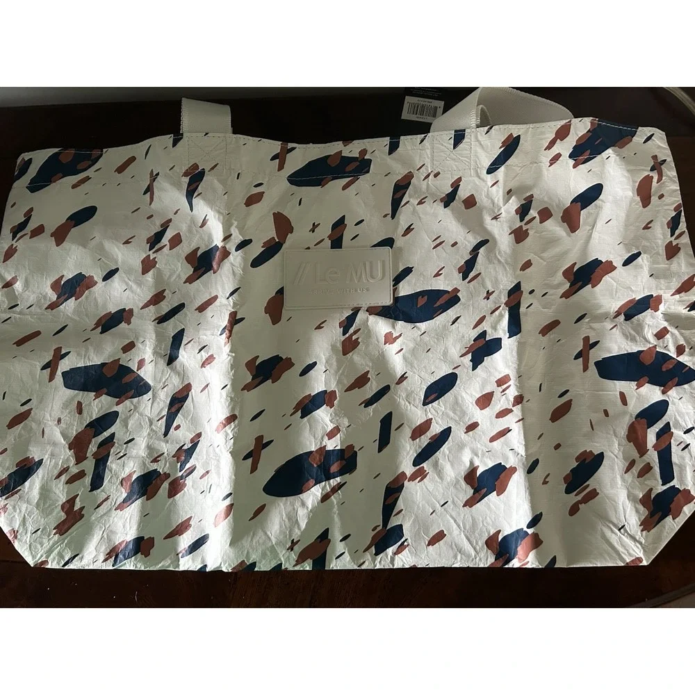Aloha Collection | LE Mu Terrazzo Pattern Reversable Tote Bag Splash Proof NEW!